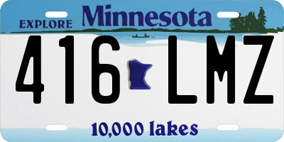 MN license plate 416LMZ