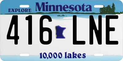 MN license plate 416LNE
