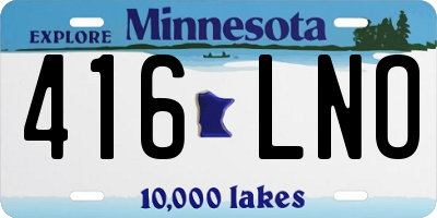 MN license plate 416LNO