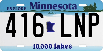 MN license plate 416LNP