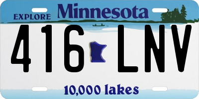 MN license plate 416LNV