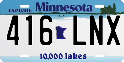 MN license plate 416LNX