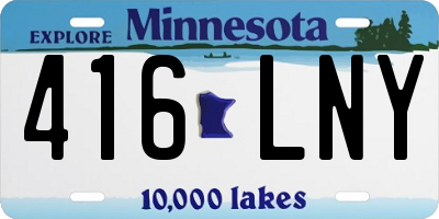 MN license plate 416LNY