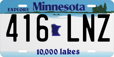 MN license plate 416LNZ