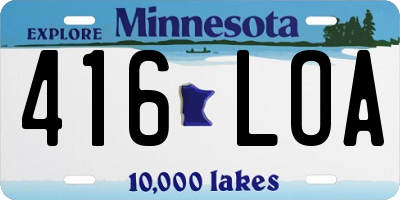 MN license plate 416LOA