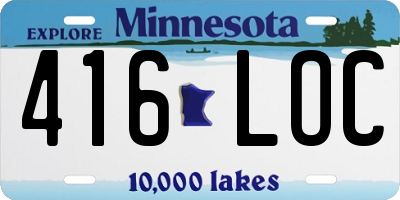 MN license plate 416LOC
