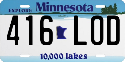 MN license plate 416LOD