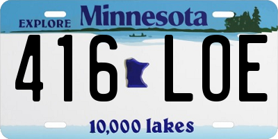 MN license plate 416LOE