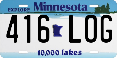 MN license plate 416LOG