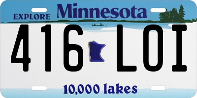 MN license plate 416LOI