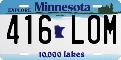 MN license plate 416LOM