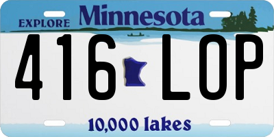 MN license plate 416LOP