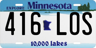 MN license plate 416LOS
