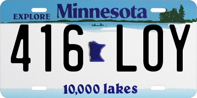 MN license plate 416LOY