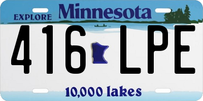 MN license plate 416LPE