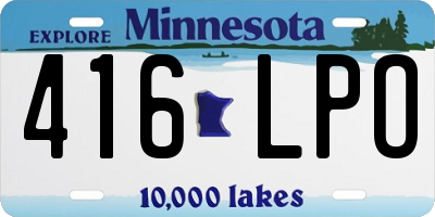 MN license plate 416LPO