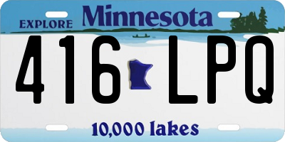 MN license plate 416LPQ