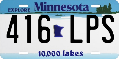 MN license plate 416LPS