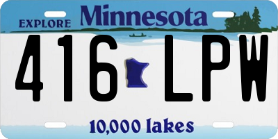 MN license plate 416LPW