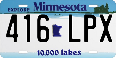 MN license plate 416LPX