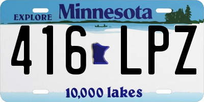 MN license plate 416LPZ