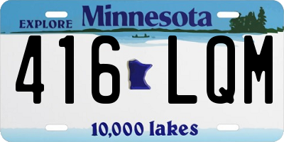 MN license plate 416LQM