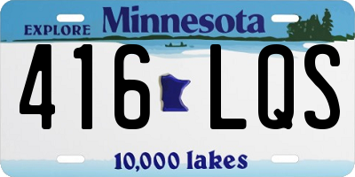 MN license plate 416LQS