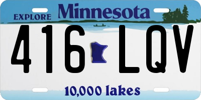 MN license plate 416LQV