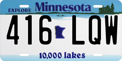 MN license plate 416LQW