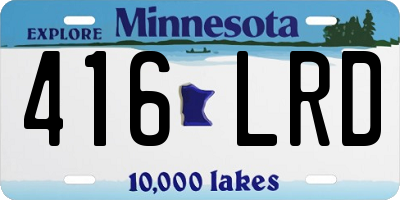 MN license plate 416LRD