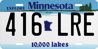 MN license plate 416LRE