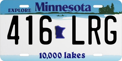 MN license plate 416LRG