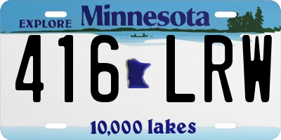 MN license plate 416LRW
