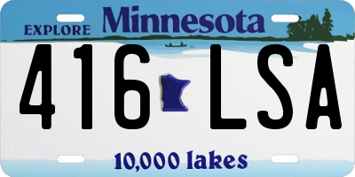 MN license plate 416LSA