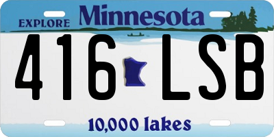 MN license plate 416LSB