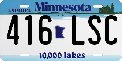 MN license plate 416LSC