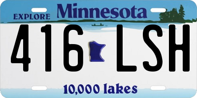 MN license plate 416LSH