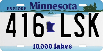 MN license plate 416LSK