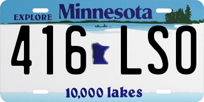 MN license plate 416LSO