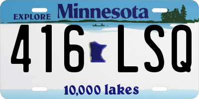 MN license plate 416LSQ
