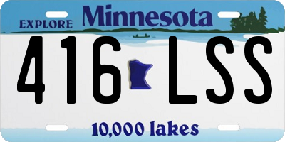 MN license plate 416LSS