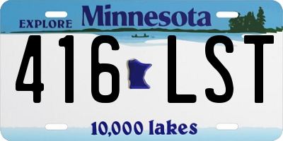 MN license plate 416LST