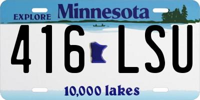 MN license plate 416LSU