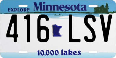 MN license plate 416LSV