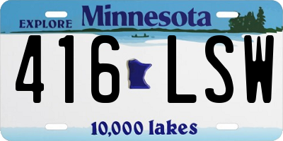 MN license plate 416LSW