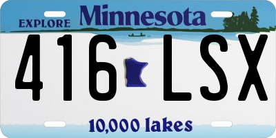 MN license plate 416LSX