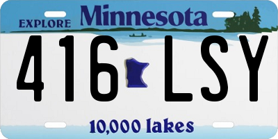MN license plate 416LSY
