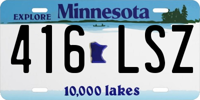 MN license plate 416LSZ