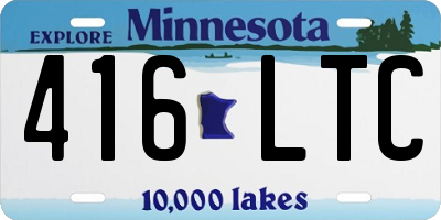 MN license plate 416LTC