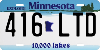 MN license plate 416LTD